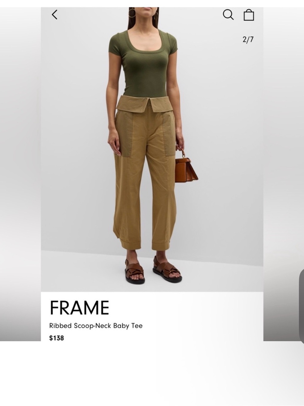 Frame Denim Baby Scoop Tee Military